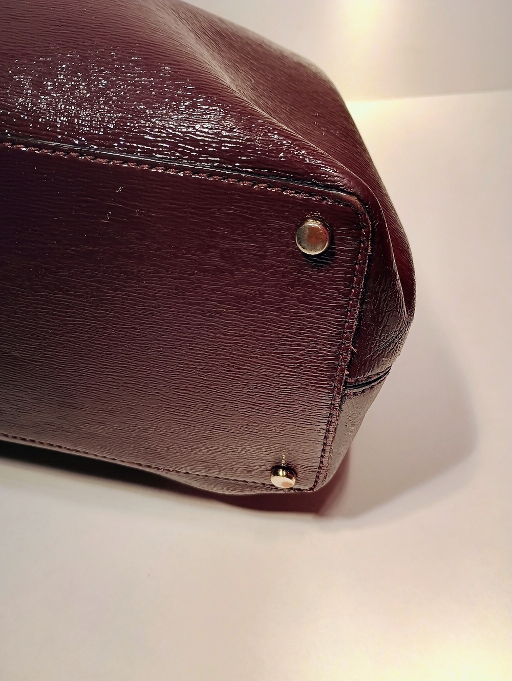 Kate Spade Burgundy Patent Leather Tote with Matching Zip Wallet - Picture 7 of 11